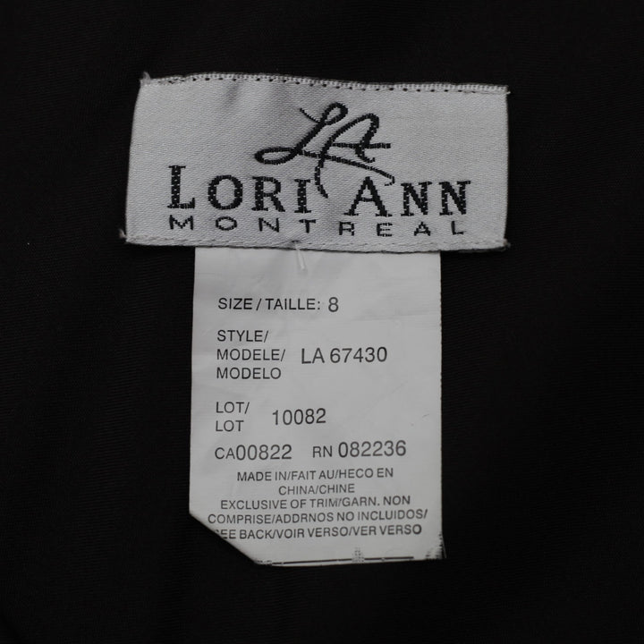 Y2K Ladies Lori Ann V-Neck Dress Black Flared Elegant