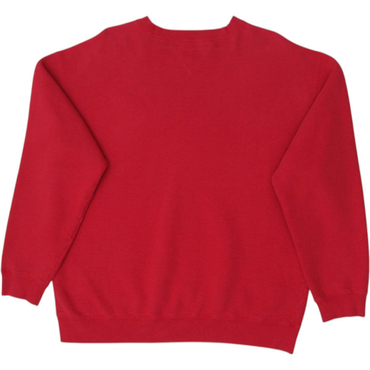 Vintage Mens Tommy Jeans Sweatshirt Red Crew Neck Cotton Blend XL | Migration_Sweatshirt - Side View | Fashion Rerun