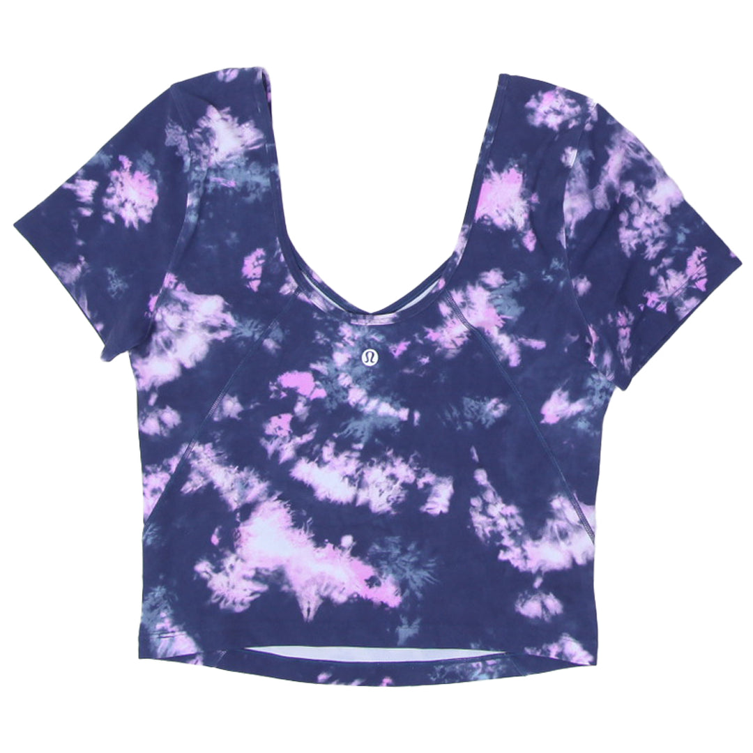 Ladies Lululemon Tie Dye Crop Short Sleeve T-Shirt