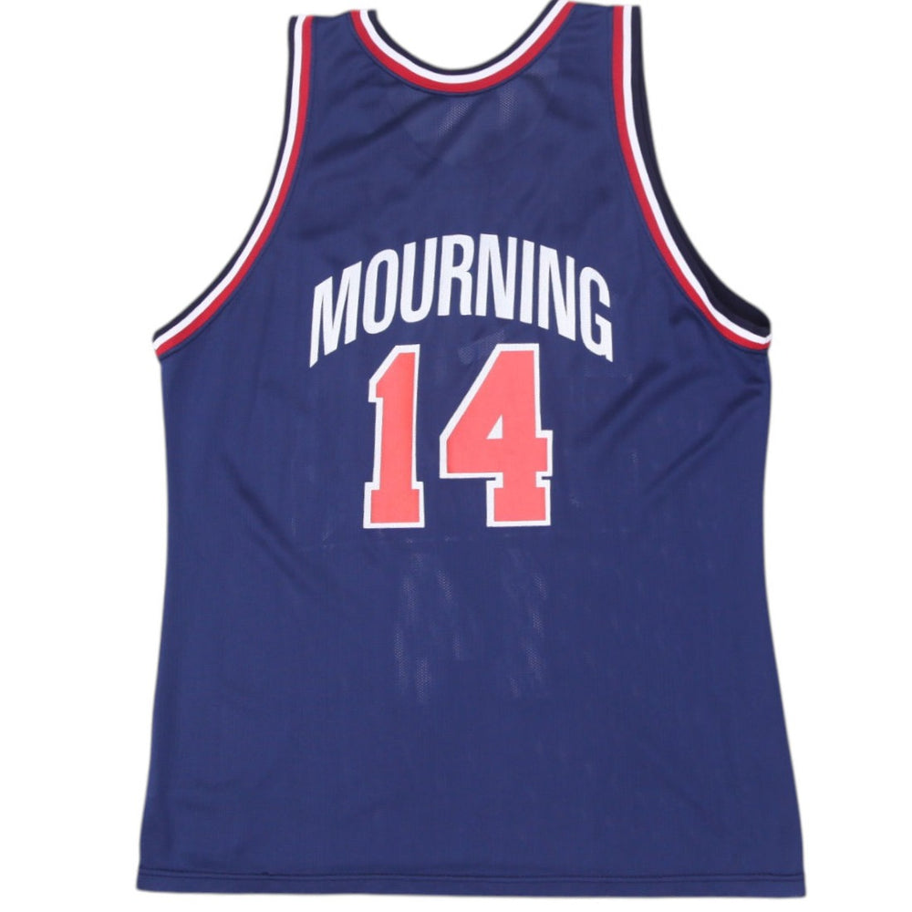 Vintage Champion USA Basketball Mourning #14 Navy Jersey Size 48 | Migration_Jerseys - Side View | Fashion Rerun