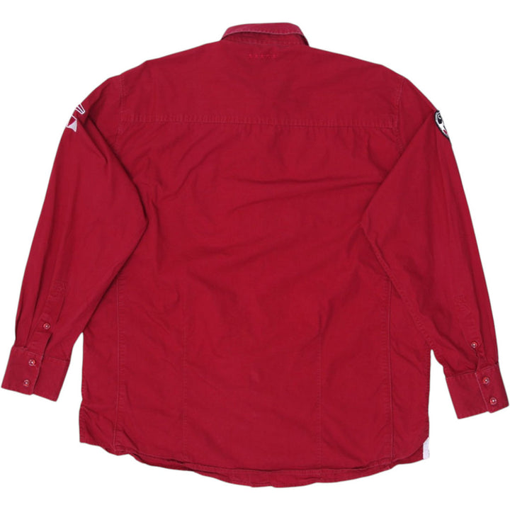 Mens Coogi Australia Button Red Long Sleeve Shirt