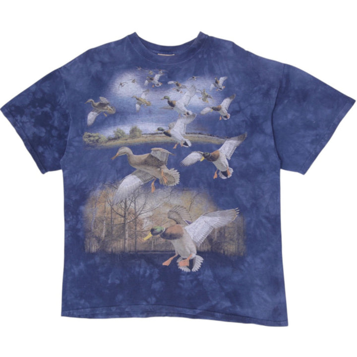 Vintage The Mountain Mallard Ducks Flying Tie-Dye Graphic T-Shirt Size XL