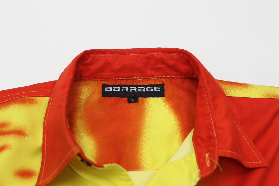 Vintage Y2K Samurai Warrior Print Short Sleeve Shirt | Migration_Shirts UAENAT40 - Back View | Fashion Rerun