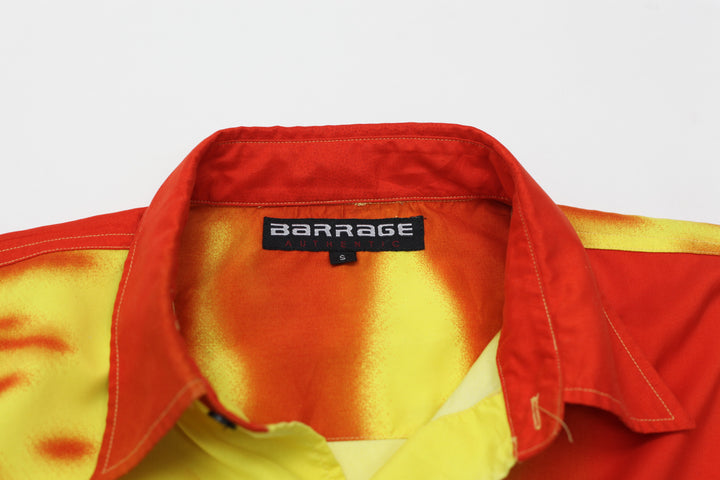 Vintage Y2K Samurai Warrior Print Short Sleeve Shirt | Migration_Shirts UAENAT40 - Back View | Fashion Rerun