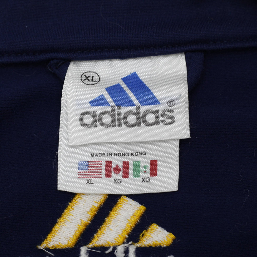 Vintage 90s Adidas Flag Tag Embroidered Gold Logo Navy Track Jacket XL