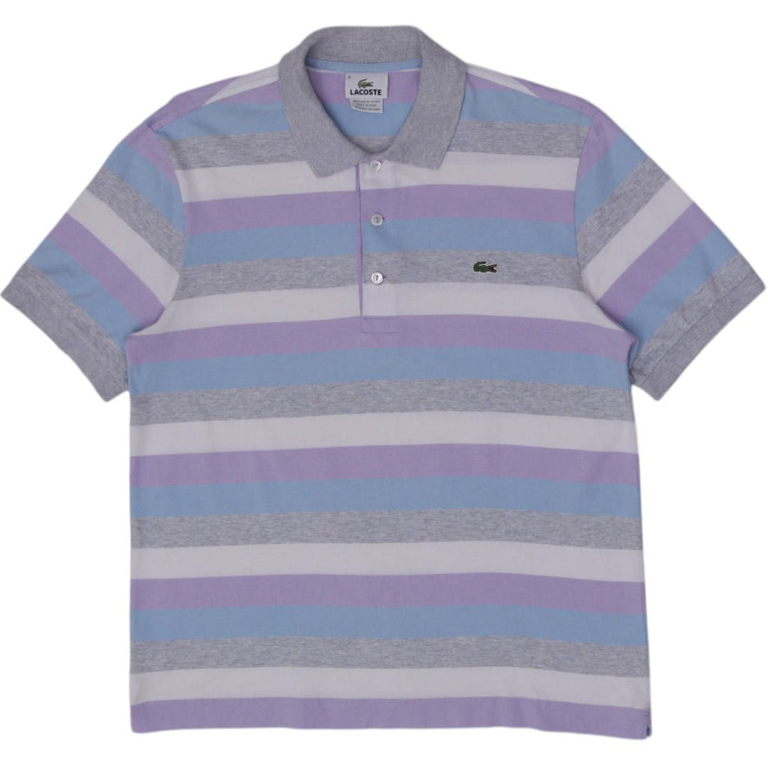Mens Lacoste Striped Pique Polo Shirt Size 3