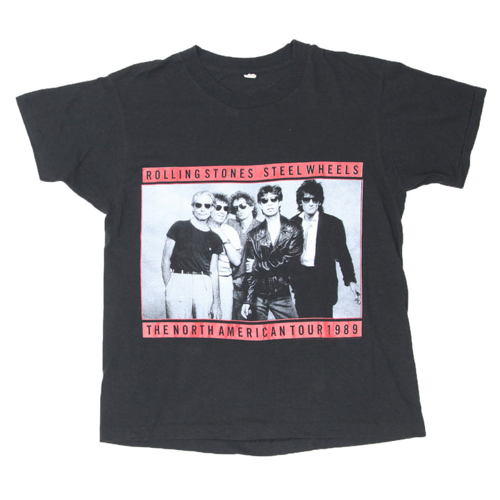 1989 Vintage Rolling Stones Steel Wheels Tour T-Shirt S.Stitch Black M