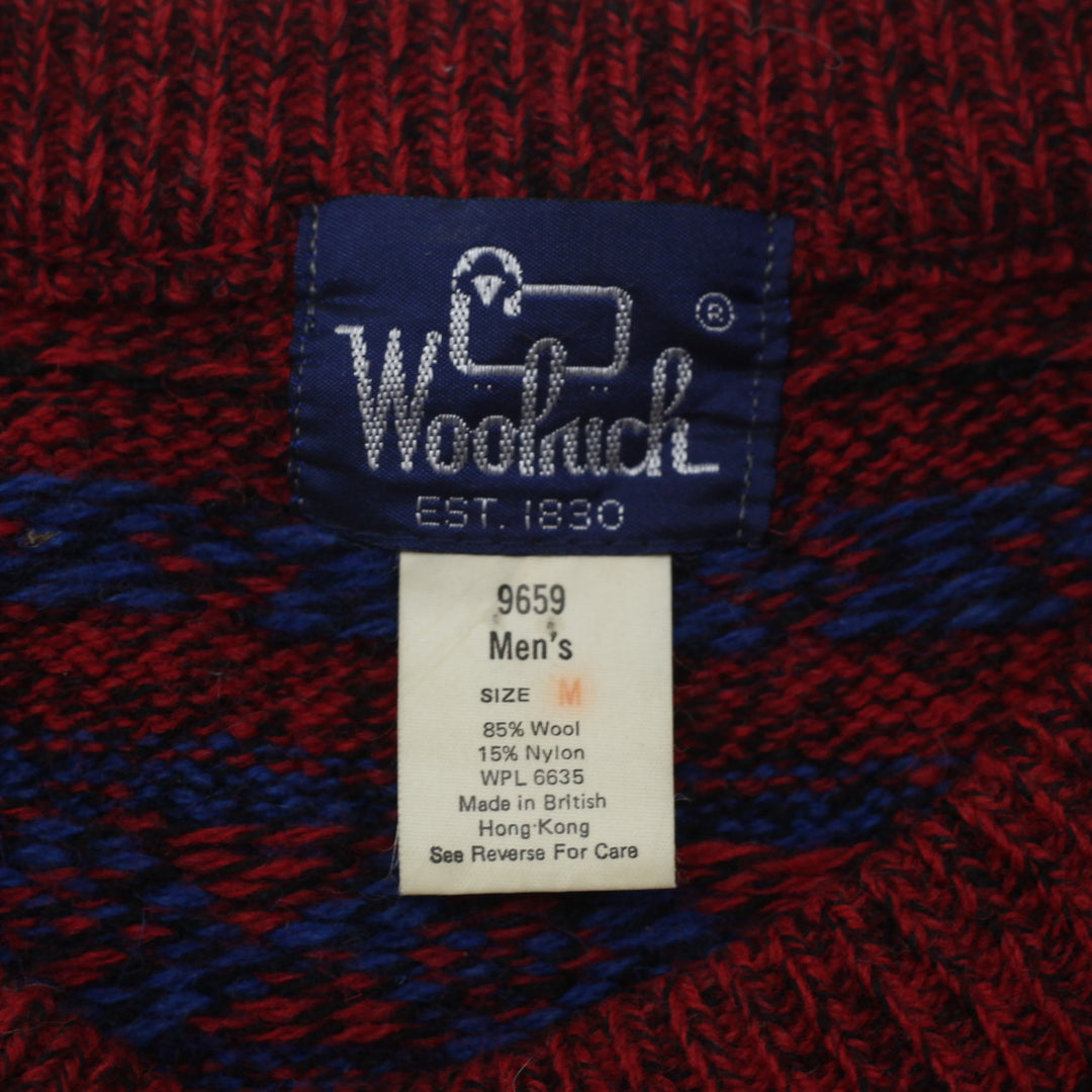 Vintage Woolrich Mens Fair Isle Sweater Red & Blue Size M - Fashion Rerun Vintage Migration_Sweaters