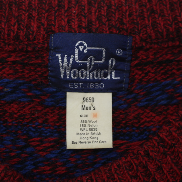 Vintage Woolrich Mens Fair Isle Sweater Red & Blue Size M - Fashion Rerun Vintage Migration_Sweaters