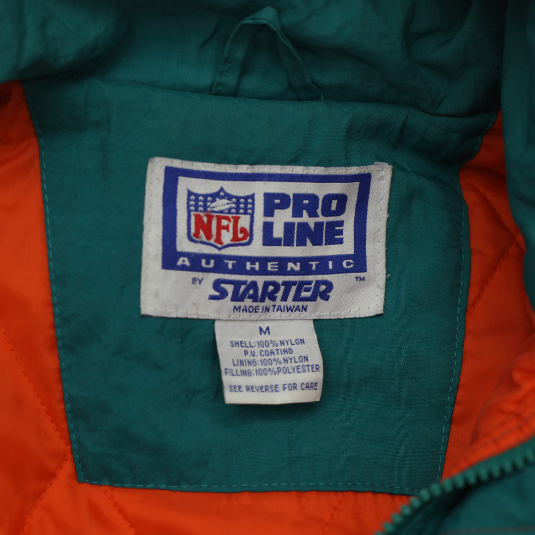 Vintage Starter NFL Pro Line Miami Dolphins Quilted Hooded Jacket M - Fashion Rerun Vintage Migration_Jacket