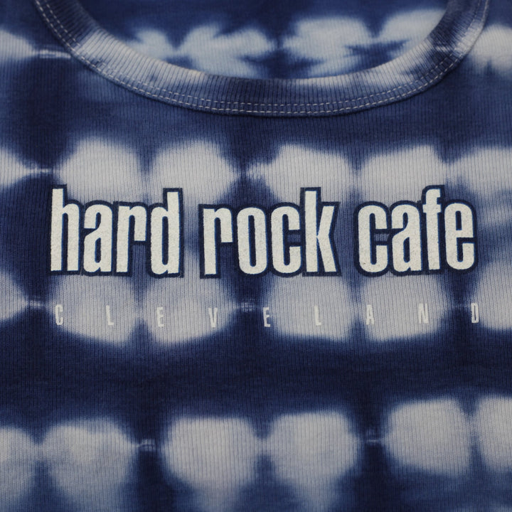 Ladies Hard Rock Cafe Tank Top Navy Tie Dye Graphic Sleeveless Size S