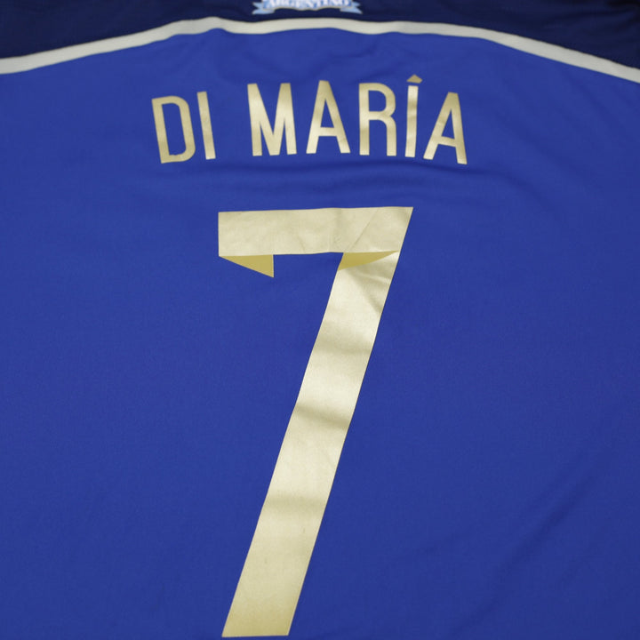 Mens Adidas Argentina 2014 Away Football Jersey Di Maria #7 Size L World Cup