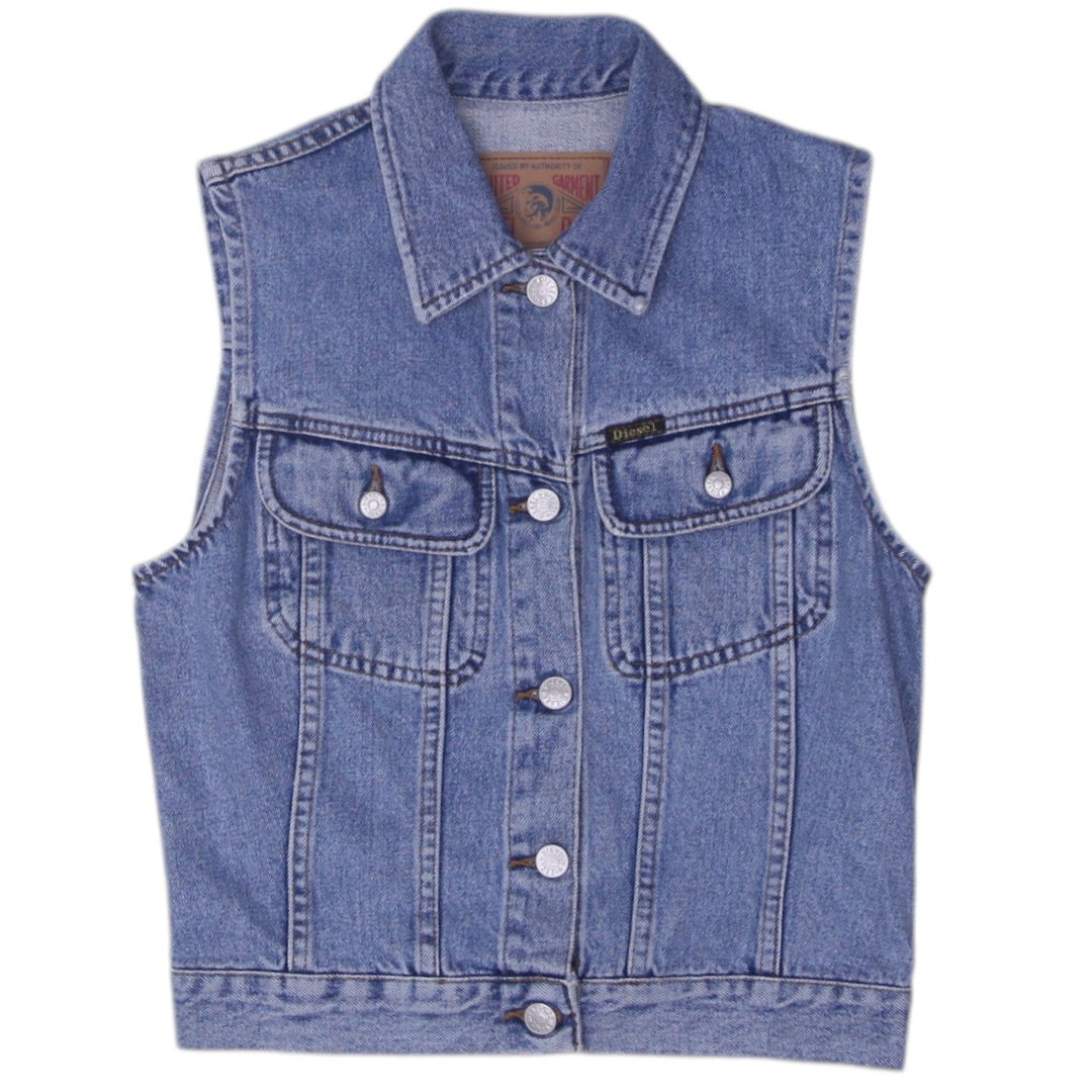 Y2K Ladies Diesel Denim Button Sleeveless Vest Top | Migration_Y2K Tops | Fashion Rerun