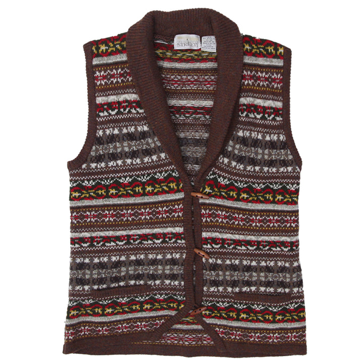 Vintage Karuba Street Knit Sleeveless Shetland Wool Cardigan Sweater Ladies - Fashion Rerun Vintage Migration_Sweaters