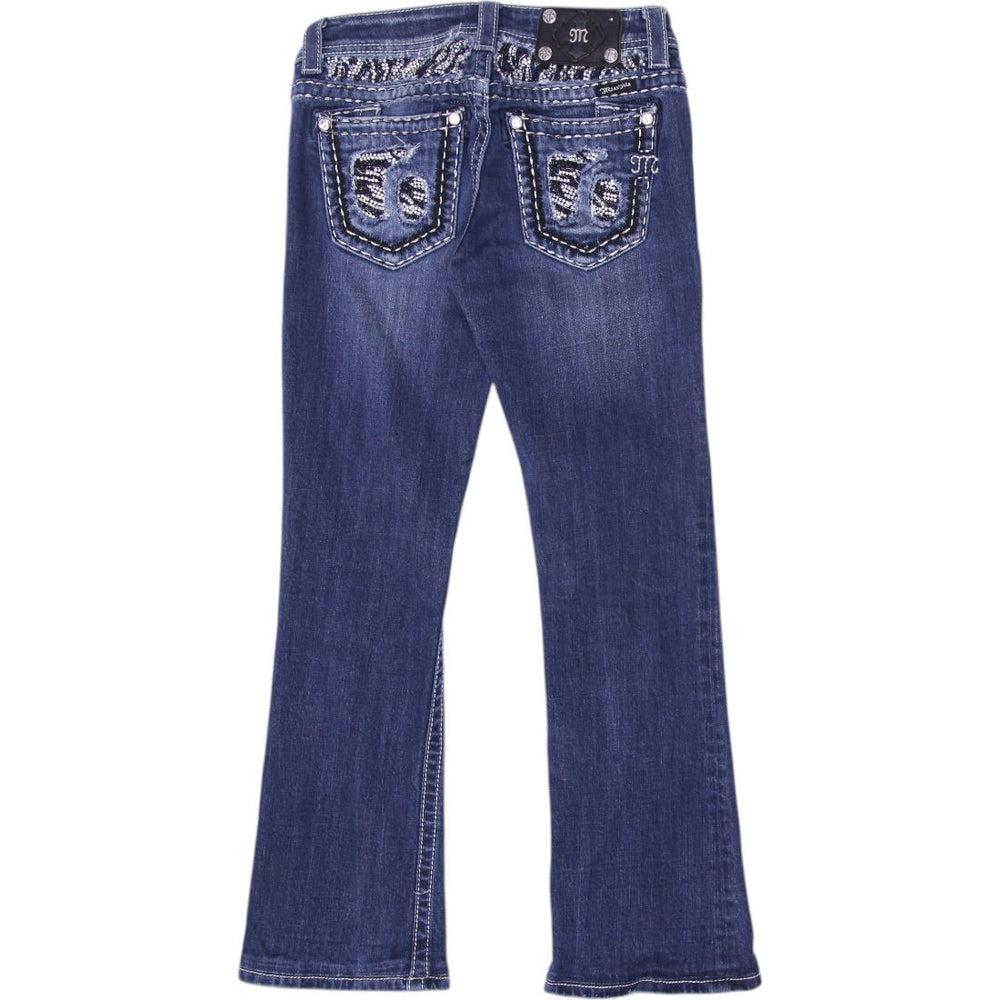 Y2K Ladies Rhinestone Embellished Bootcut Jeans Size 27 | Migration_Jeans & Pants - Side View | Fashion Rerun