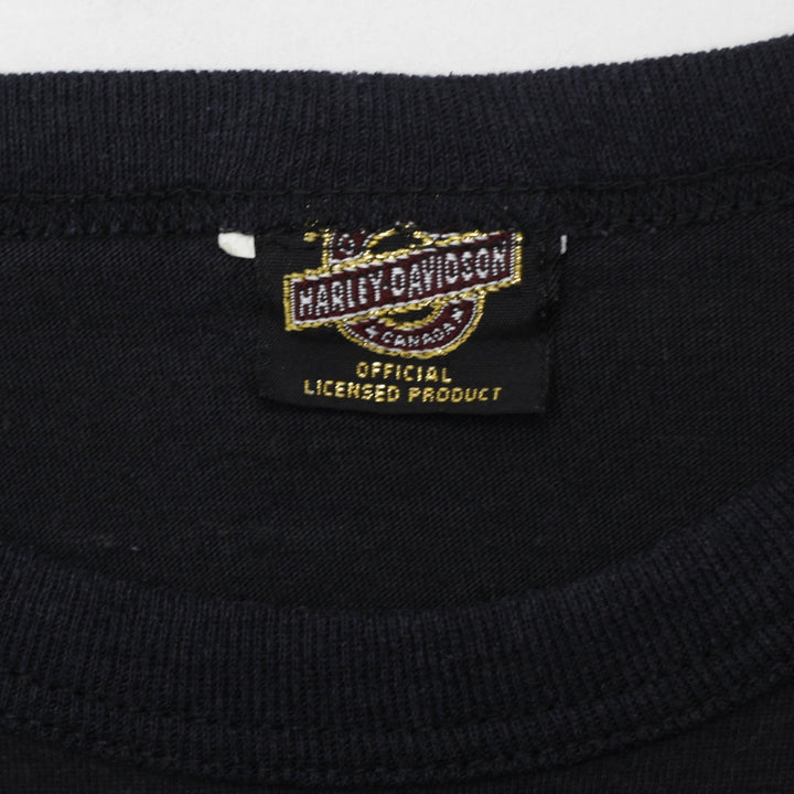 Vintage 1980s Harley-Davidson 3D Emblem Black Single Stitch T-Shirt | Migration_T-Shirts - Back View | Fashion Rerun