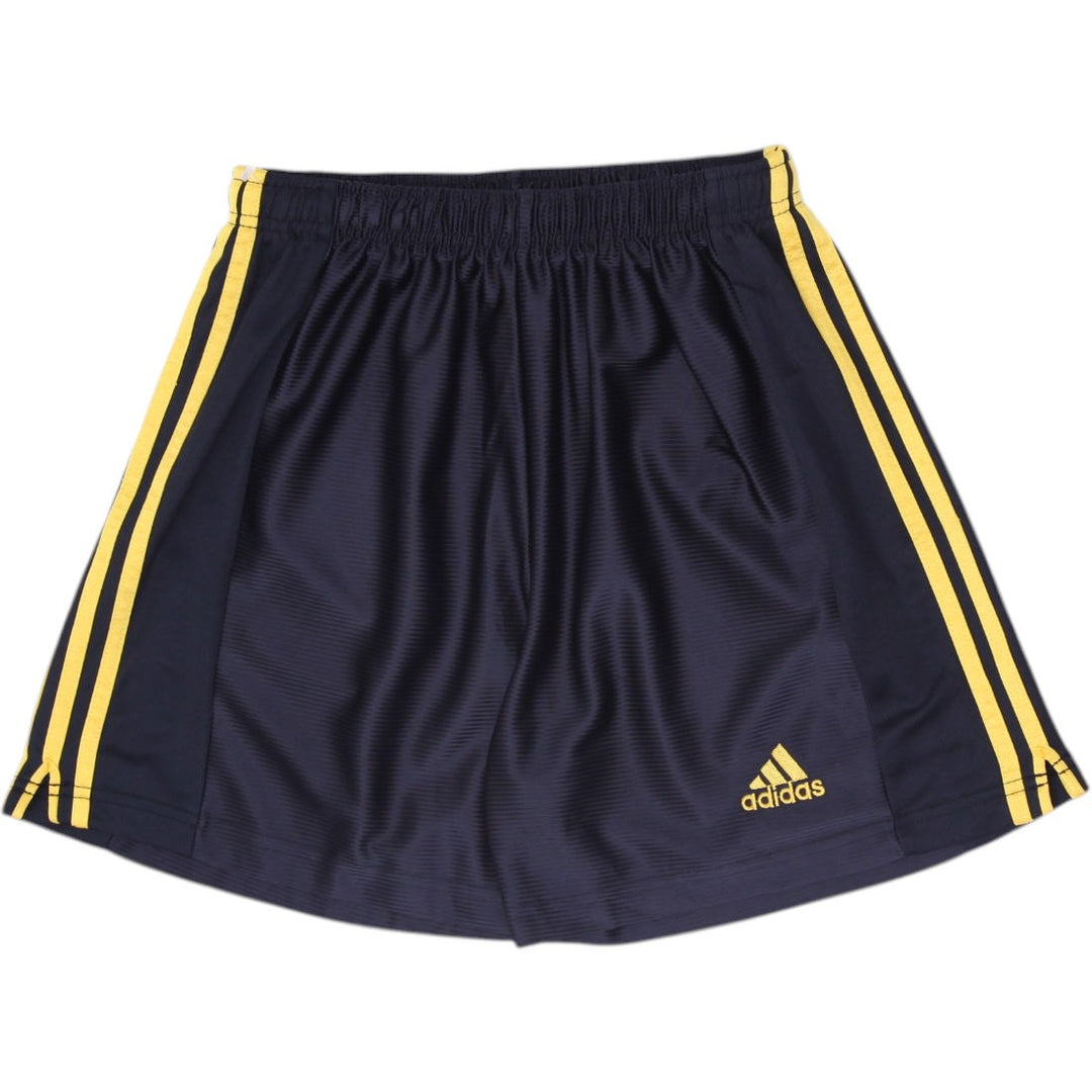 Vintage Adidas 3-Stripe Soccer Shorts Medium Black Yellow Nylon 2005