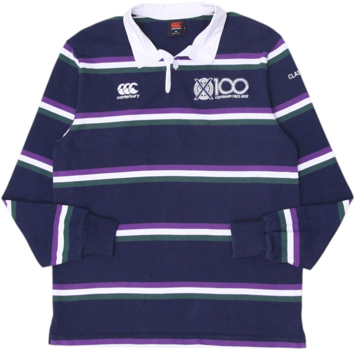 Vintage Canterbury Rugby Shirt Navy Striped Centenary 1922-2022 Size M | Migration_T-Shirts | Fashion Rerun