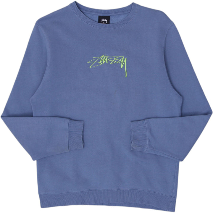 Stussy Blue Graphic Crewneck Sweatshirt Size M | Migration_Sweatshirts SW COLLECTION | Fashion Rerun