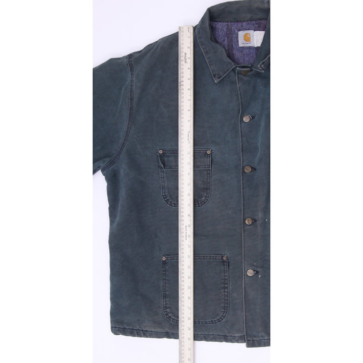 Vintage 90s Carhartt Petrol C02 Blanket Lined Canvas Chore Jacket Made in USA