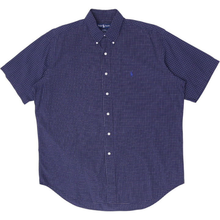 Mens Ralph Lauren Gingham Classic Fit Short Sleeve Shirt Size L