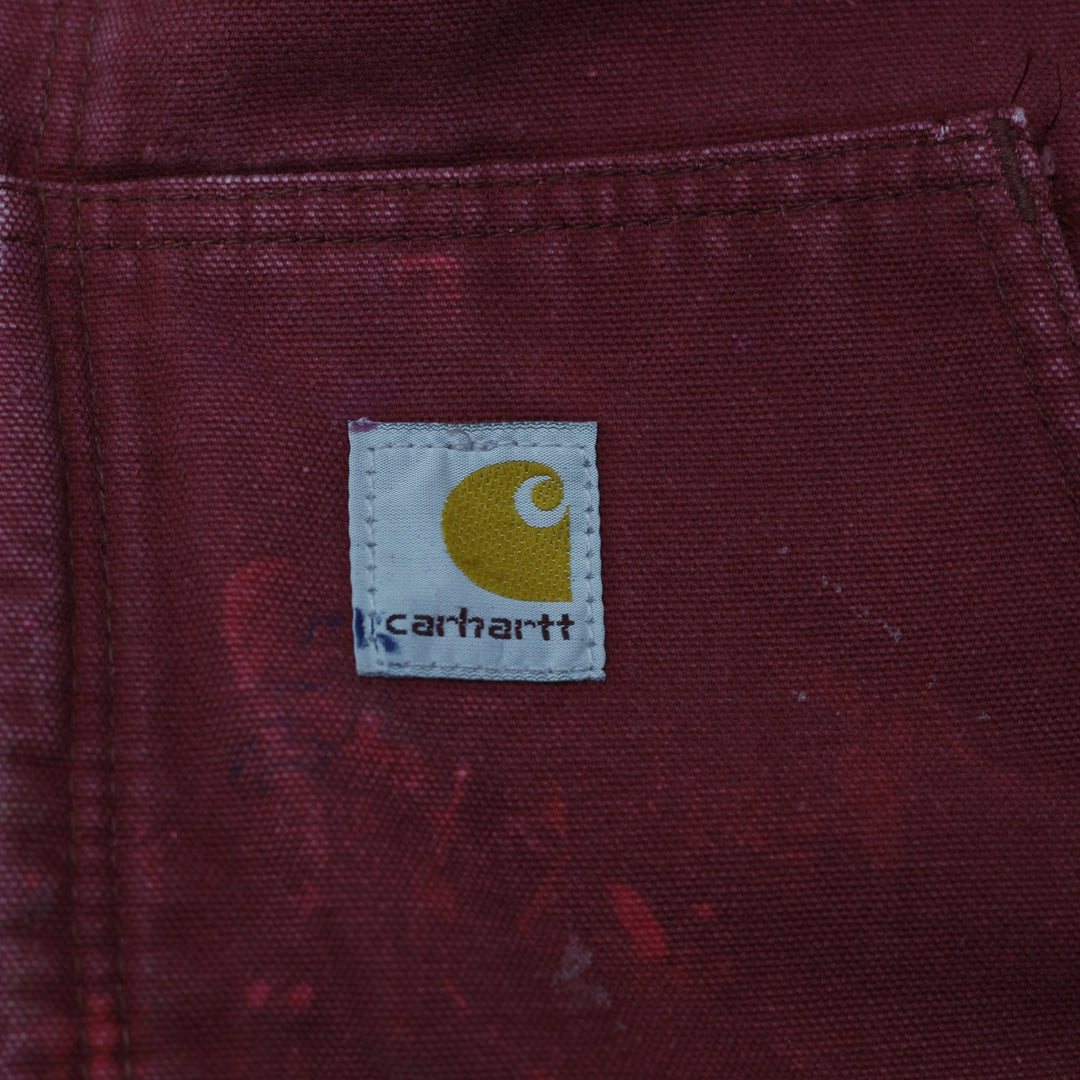 Vintage Carhartt J158 DKR Jacket Mens 2XL Red Fleece Lined Workwear Jacket