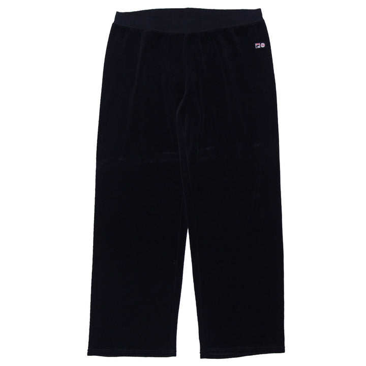 Ladies Embroidered Fila Logo Velour Pants