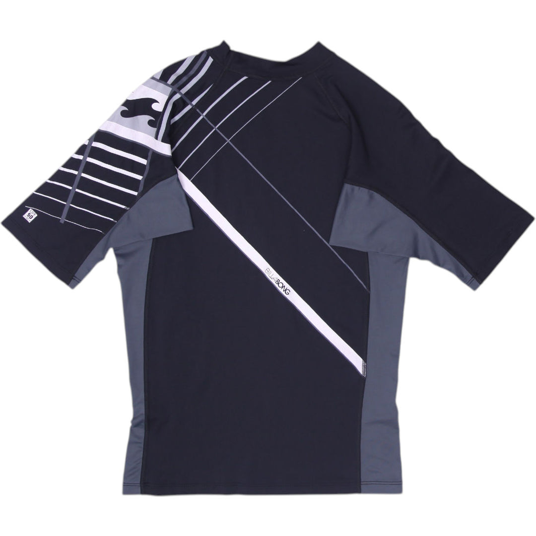 Mens Billabong Rash Guard Black UPF 50 Sun Protection Swimwear Size L