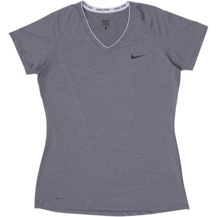 Ladies Nike Pro T-Shirt Gray Dri-FIT Athletic Wear Size XL