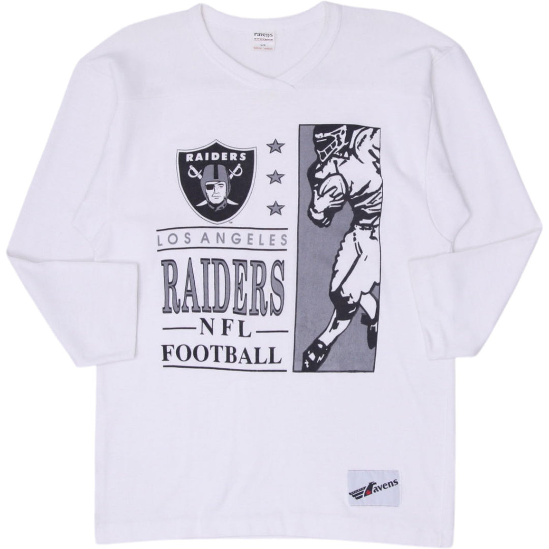 Vintage White Los Angeles Raiders NFL Long Sleeve T-Shirt L | Migration_T-Shirts | Fashion Rerun