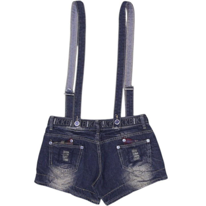 Y2K Ladies Meiyina Suspender Denim Shorts Size 30