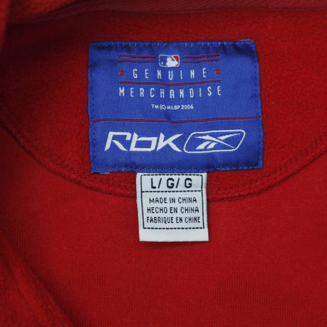 Mens RBK Red Sox Fleece Jacket Red Navy MLB Sportswear Size L