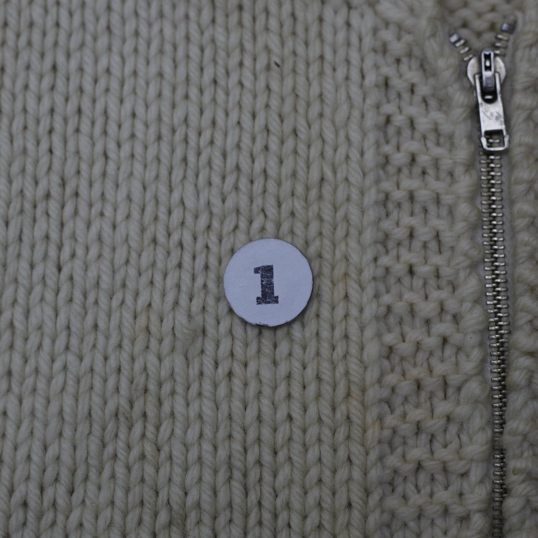 Vintage Mens Patterned Knitwear Full Zip Sweater Size L | Migration_Knitwear & Sweaters - Detail View | Fashion Rerun