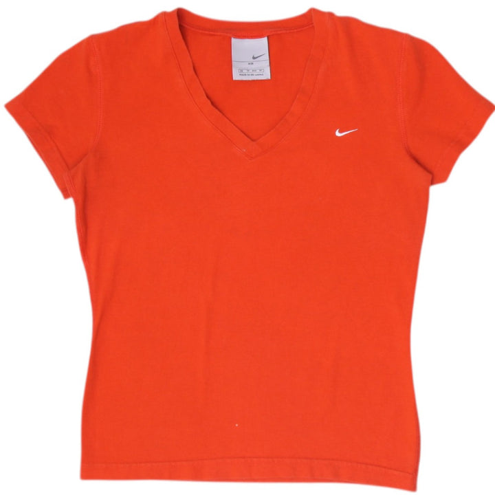 Ladies Nike Swoosh Fitted V-Neck Short Sleeve T-Shirt Size XS