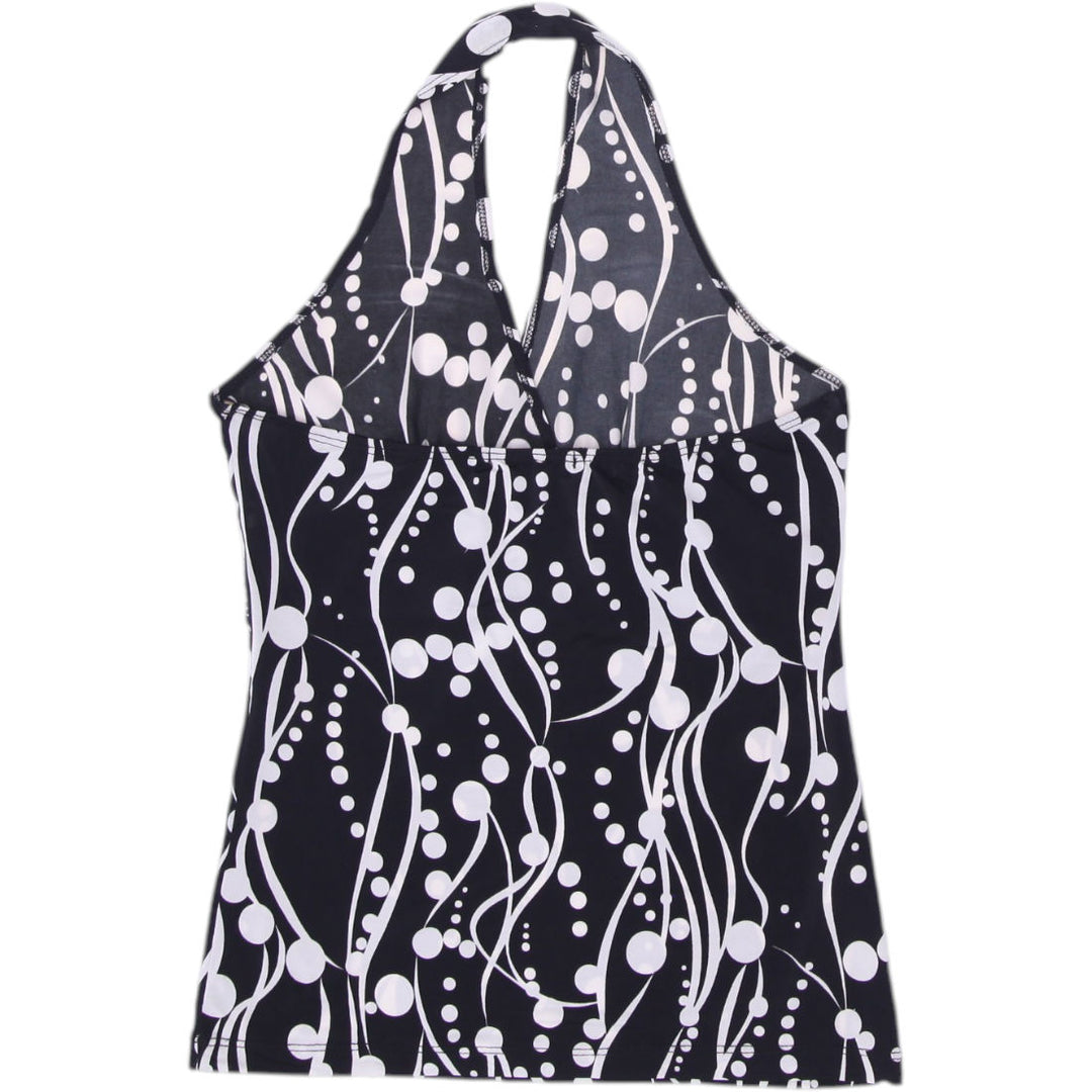 Y2K Ladies Clovis Abstract Pattern Halter Top Size XS