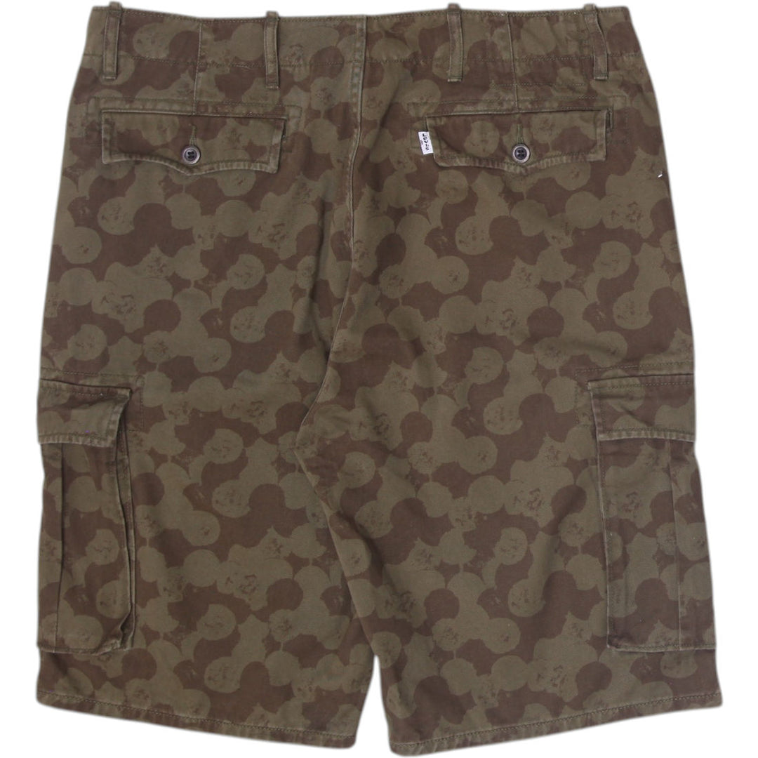 Mens Levi Strauss & Co. Tactical Cargo Shorts All-Over Olive Camouflage Print