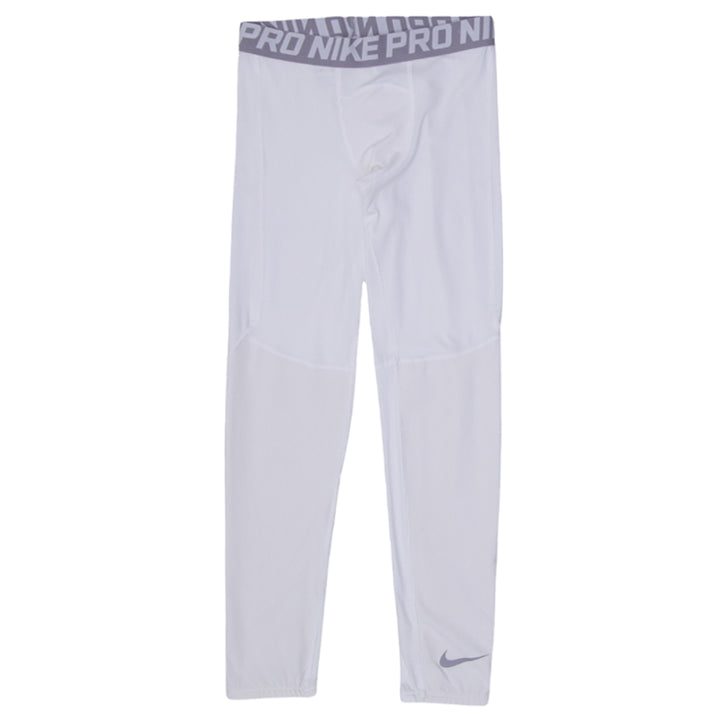 Mens Nike Dri Fit Compression White Pants designed for an athletic fit