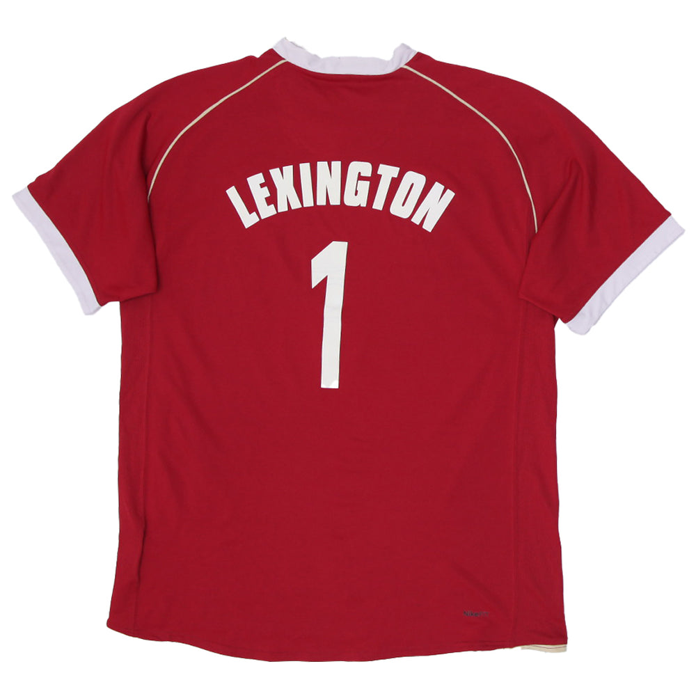 Vintage-inspired Mens Manchester United Lexington #1 Nike 2006 AIG Home Shirt Jersey