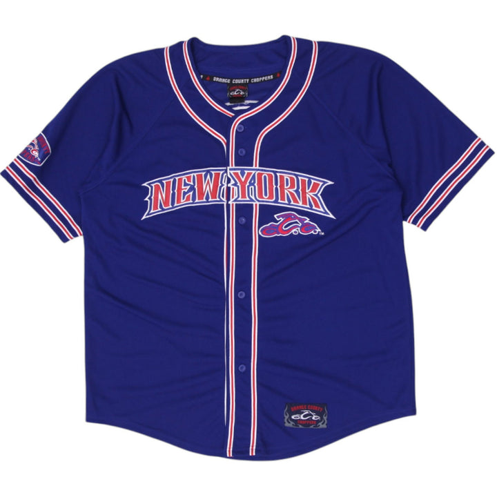 Mens Blue Orange County Choppers (OCC) Big New York Baseball Jersey