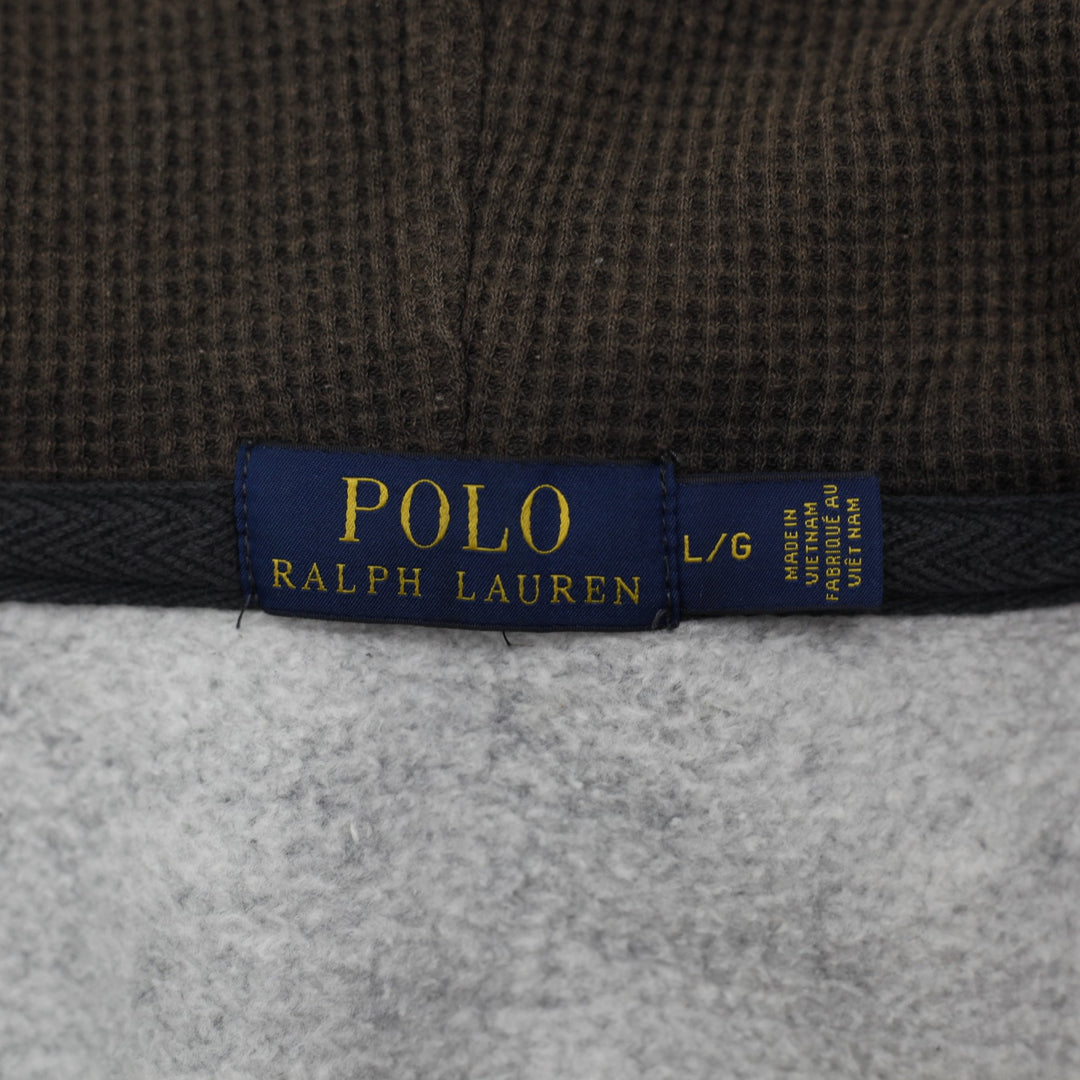 Mens Polo Ralph Lauren Waffle Lined Full Zip Thermal Hoodie Size L