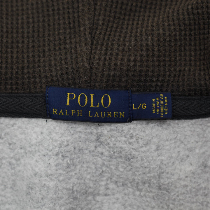 Mens Polo Ralph Lauren Waffle Lined Full Zip Thermal Hoodie Size L