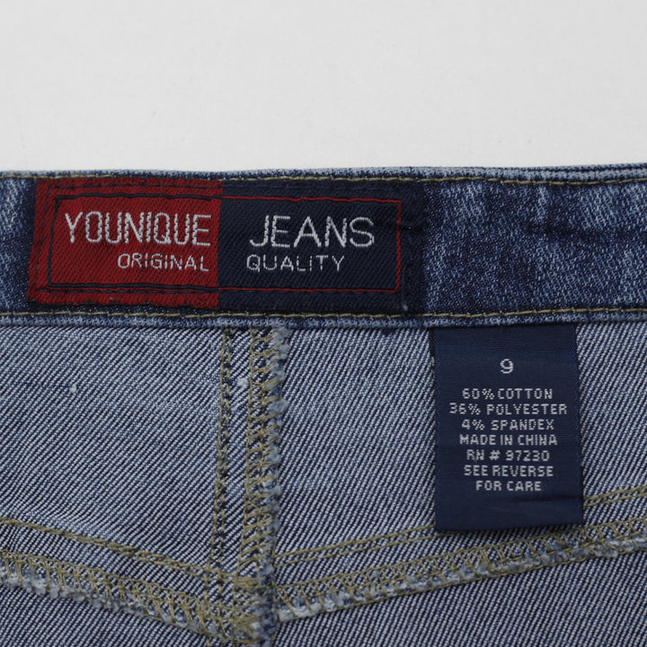 Y2K Ladies Younique Lace Up Front Denim Mini Skirt Size 9