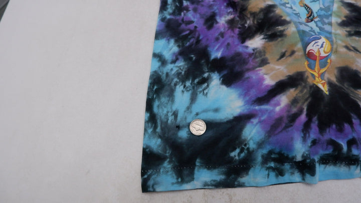 Vintage Mens Liquid Blue Ocean T-Shirt Tie Dye Graphic Dolphins