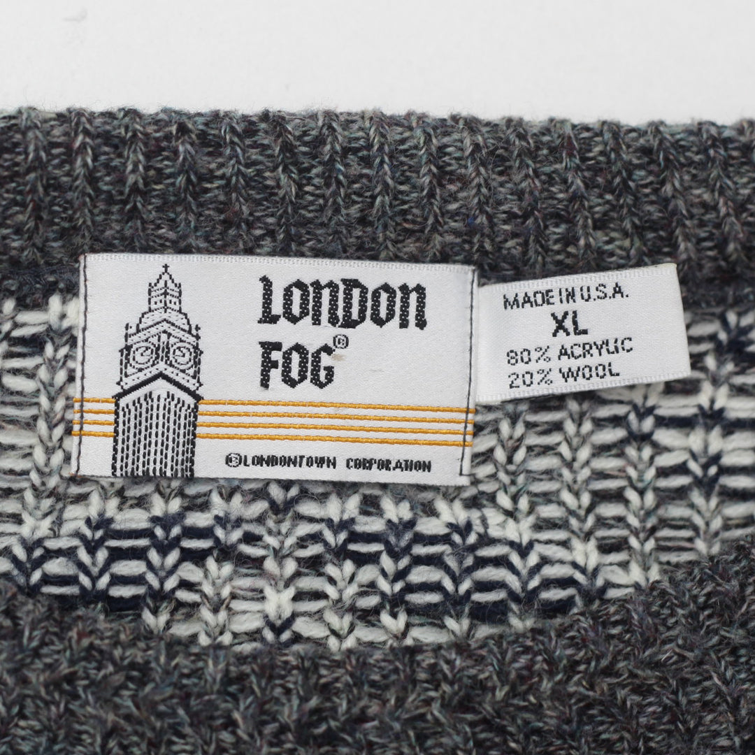 Vintage London Fog Wool Blend Crewneck Sweater Made In USA - Fashion Rerun Vintage Migration_Sweaters