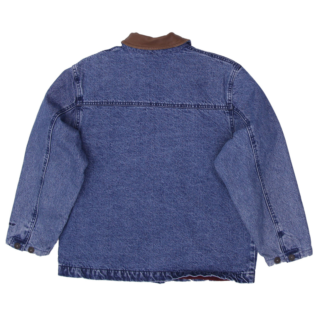 Vintage 2000s Woolrich Fleece Lined Denim Trucker Ladies Jacket