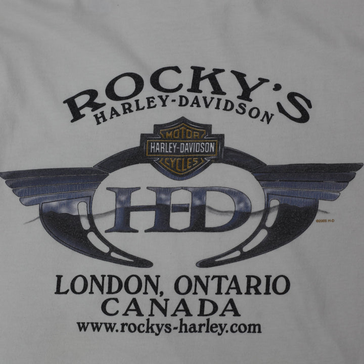 Vintage 00s Mens Harley Davidson Long Sleeve White Graphic T-Shirt Size L | Migration_T-Shirts - Alternate Vi | Fashion Rerun