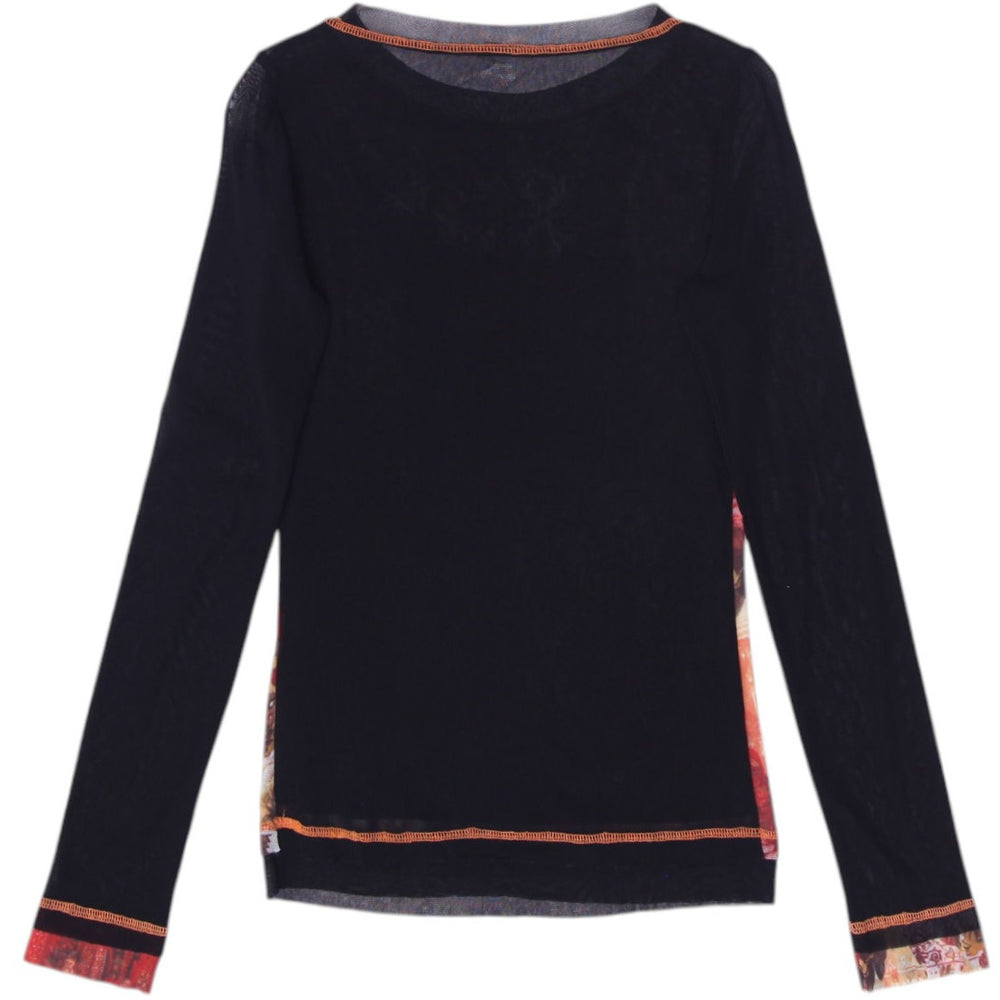 Y2K Graphic Print Long Sleeve Top Size XS | Migration_Y2K Tops - Side View | Fashion Rerun