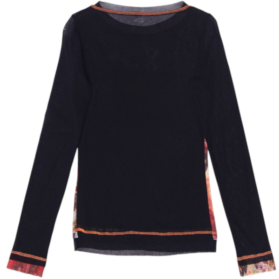 Y2K Graphic Print Long Sleeve Top Size XS | Migration_Y2K Tops - Side View | Fashion Rerun
