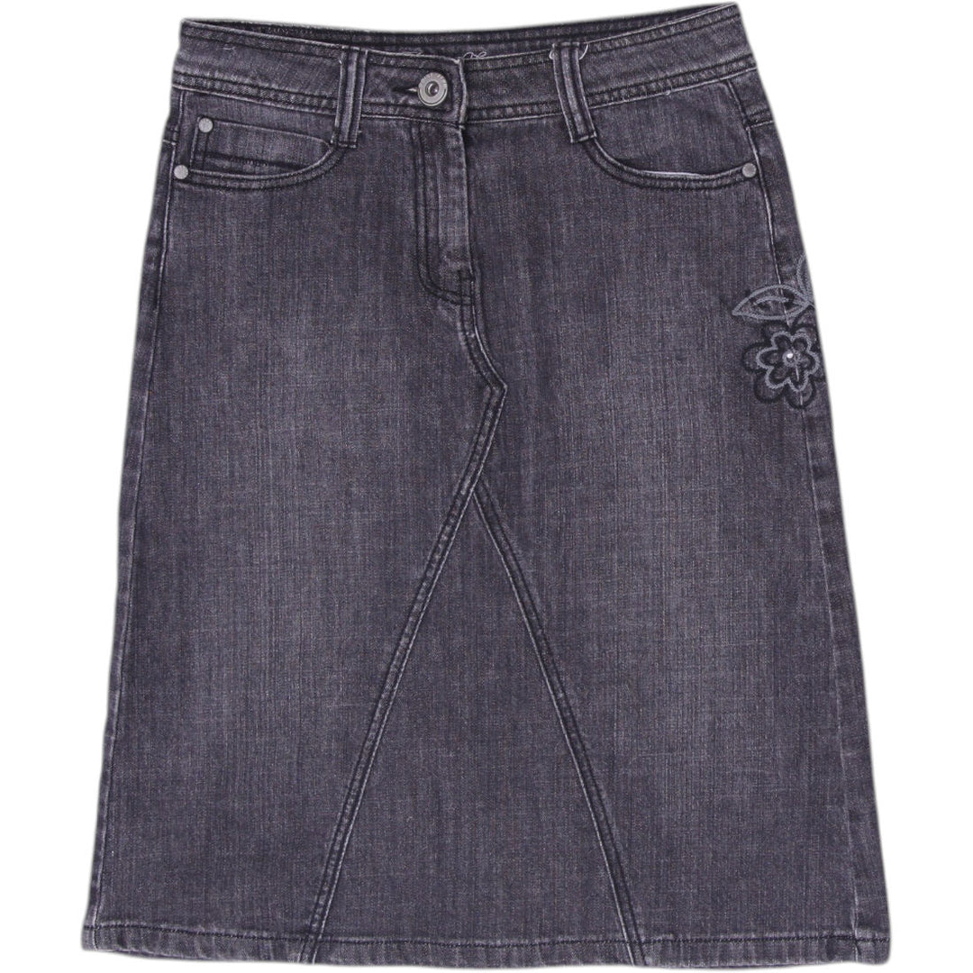 Y2K Ladies Point Zero Structured A-Line Denim Midi Skirt