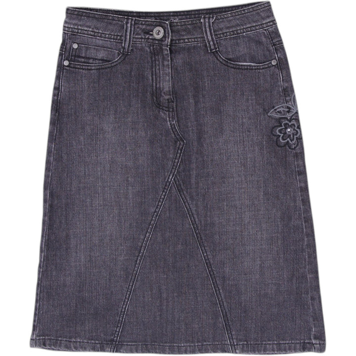 Y2K Ladies Point Zero Structured A-Line Denim Midi Skirt